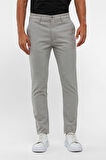 Gri Slim Desenli Pantolon