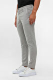 Gri Slim Desenli Pantolon