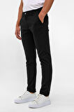 Siyah Slim Desenli Pantolon