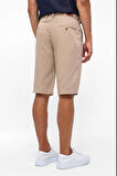 Bej Regular Düz Bermuda Şort