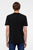 Siyah Regular Düz Bisiklet Yaka Tişört