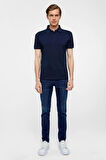 Lacivert Slim Düz Polo Yaka Tişört