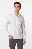 Beyaz Slim Düz Klasik Yaka Gömlek