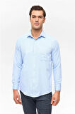 Mavi Regular Desenli Klasik Yaka Gömlek