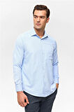 Mavi Regular Desenli Klasik Yaka Gömlek