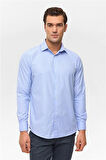 Mavi Regular Desenli Klasik Yaka Gömlek