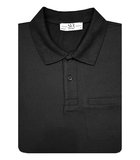 Siyah Regular Düz Polo Yaka Sweatshirt