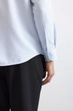 Buz Mavi Regular Klasik Yaka Düz Düz Kapaksız Cep Düğmeli Uzun Kollu Standart Casual Gömlek