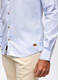 Back and Bond Slim Fit Düğmeli Yaka Düz Açık Mavi Erkek Gömlek B33W20051