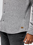 Back and Bond Regular Fit Düğmeli Yaka Düz Açık Gri Erkek Gömlek B33W22011