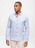 Back and Bond Slim Fit Klasik Yaka Düz Açık Mavi Erkek Gömlek B33W20033
