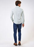 Back and Bond Slim Fit Gömlek Yaka Düz Yeşil Erkek Gömlek B33S20015