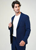 Back and Bond Slim Fit Lacivert Erkek Düz Ceket B33S50002