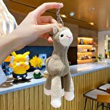Sevimli Peluş Kahve Lama Anahtarlık Çanta Süsü 14cm