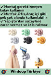 Premium Uzun Ömürlü Silikon Çok Amaçlı Yapışkanlı Duvara Yapıştırılabilir Pratik Tutucu Klips 20Adet