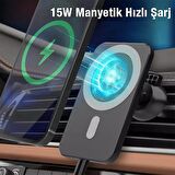 Coofbe Super Şarj Magsafe Uyumlu İphone 12 12 Pro Max Şarj Araç Kablosuz Şarj Araç Tutucu Araç Şarj