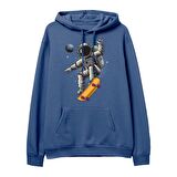 Astro-13 Baskılı Hoodie-Royal Mavi