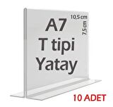 A7 T-Tipi Yatay Şeffaf Pleksi Mika Föylük Menü Broşürlük Etiketlik (10 Adet)