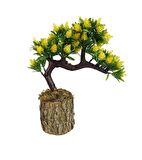 Bonsai Dekoratif Yapay Ağaç Sarı Kozalaklı Sedir Ağacı Bonzai 30CM