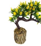 Bonsai Dekoratif Yapay Ağaç Sarı Kozalaklı Sedir Ağacı Bonzai 30CM