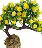 Bonsai Dekoratif Yapay Ağaç Sarı Kozalaklı Sedir Ağacı Bonzai 30CM