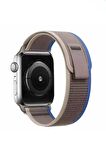 Apple Watch Uyumlu 44mm Renkli ​​​​KRD-77 Örgülü Hasır Tokalı Kordon 