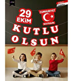 29 Ekim Cumhuriyet Bayramı Flama Karton Banner Okul Süsleme - 1 Adet