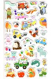 Sticker Eva Kabartmalı Stiker Çıkartma Defter Etiket (XK004) 14x24 cm - Eğlenceli Taşıtlar Hayvan