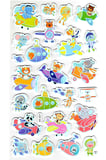 Sticker Eva Kabartmalı Stiker Çıkartma Defter Etiket (XK007) 14x24 cm - Uçak Denizaltı Hayvan