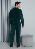 Moda Çizgi WelSoft Polar Erkek Pijama Takımı 6826 Petrol