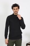 moda çizgi Erkek 3 İplik Penye Sweatshirt 6850 SİYAH