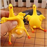Yumurtlayan Tavuk Anahtarlık Squishy Stres Giderici Duyusal Uyarıcı Oyuncak Top - 1 Adet