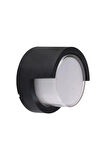 5 W Yuvarlak Kapaklı Led Duvar Aplik Suga-5 Rc Sarı Işık (4200K) - Siyah - Ip54 