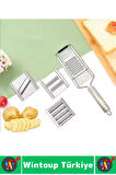 Ergonomik Kaymaz Meyve Sebze Jülyen Dilim Rendeleme Dilimleme Mutfak Değiştirilebilir 4lü El Rendesi