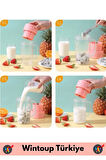Taşınabilir Ev İş Gündelik Milkshake Meyve Sıkacağı USB Şarjlı Pipetli Bardak Blender 420ML 2 Adet