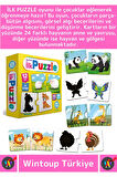 Premium Çocuk Zeka El Göz Koordinasyonu Geliştirici Eğitici Öğretici Eğlenceli 48 Parça İLK PUZZLE