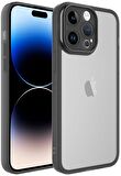 Apple iPhone 14 Pro Kılıf Metal Kamera Korumalı Transparan Renkli Kapak