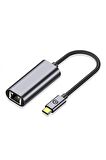 QG04 Type-C to RJ45 Ethernet Dönüştürücü Kablo 1024Mbps 22cm