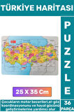 Eğitici Eğlenceli El-Göz Koordinasyonu Motor Becerisi Geliştiren 36 Parça Puzzle TÜRKİYE HARİTASI