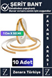 Premium Kendinden Yapışkanlı Su Geçirmez Fayans Arası GOLD Şerit Derz Bant 1 Cm X 50 Metre 10 Adet