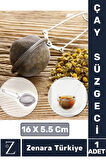 Ergonomik Saplı Çelik İnce Delikli Geniş Kulplu Aromatik Bitki Çayı Demleme Süzgeci