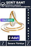 Premium Kendinden Yapışkanlı Su Geçirmez Fayans Arası GOLD Şerit Derz Bant 1 Cm X 50 Metre 2 Adet
