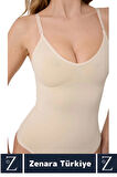 İz İç Göstermez Kaymaz Vücut Şekillendiren Sıkılaştıran Toparlayan Çıtçıtlı String Body Korse
