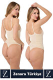 İz İç Göstermez Kaymaz Vücut Şekillendiren Sıkılaştıran Toparlayan Çıtçıtlı String Body Korse
