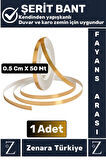Premium Güçlü Kendinden Yapışkanlı Su Geçirmez Fayans Arası GOLD Şerit Derz Bant 0.5 Cm X 50 Metre