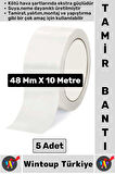 Ultra Güçlü Su Neme Dayanıklı Çok Amaçlı Montaj Onarım İzolasyon Tamir Bantı Beyaz 48 Mmx10 Mt 5 Adt
