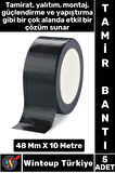Uzun Ömürlü Su Nem Küfe Dayanıklı Çok Amaçlı SİYAH Montaj Onarım Tamir Bantı 48 Mm X 10 Metre 5 Adet