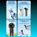 F1 Violent Turbo Jet Fan 130000RPM Ultra Güçlü Motor Güçlü Vakum 4000MAH Bataryalı Üflemeli