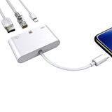 Coofbe 3in1 İpad İphone Ethernet RJ45 Usb Kamera Adaptörü İphone rj45 Dönüştürücü İphone Usb Okuyucu