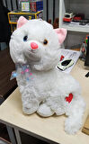 Peluş Sesli Beyaz Miyavlayan Van Kedisi 33 cm Kedi